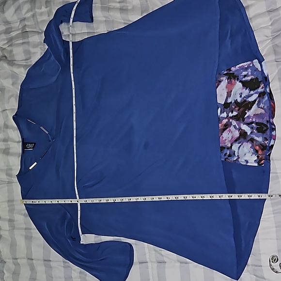 CATHERINES Black Label Hi-Low Myrtle Tunic Art Deco Pattern V Back Size 0x 14/16 - Picture 14 of 16